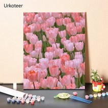 urkoteer DIY 명화 그리기 세트 꽃 튤립 원목 액자 40 x 50 cm, 튤립-06-hy004