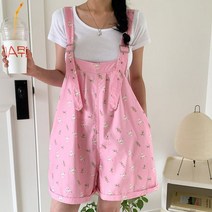 청평화 메란도 베어 프린팅 멜빵 숏 팬츠