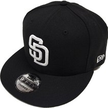 New Era San Diego Padres 블랙 화이트 로고 스냅백 캡 9fifty 5540709710