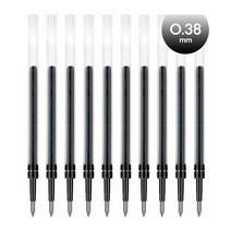 유니 시그노 RT1 노크식 볼펜 리필 0.28mm 0.38mm 10개, 0.38 블랙 (UMR-83)
