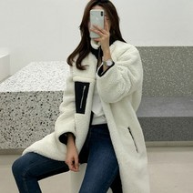 오버핏 양털 여성점퍼 후리스 겨울 롱 박스핏 코트