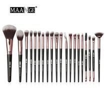 make up brush 붓 메이크업 MAANGE-메이크업 브러쉬 세트 내추럴 헤어 파운데이션 파우더 아이섀도우 메이, 한개옵션1, 06 20pcs Black