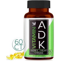 유기농비타민d 액상 임산부 어린이비타민d ADK 비타민 코코넛 추출한 MCT 오일의 D3 K2 칼슘 흡수 캡슐 식물성 액체 알약 뼈 프리미엄 품질 Made in USA, 단일수량, 단일개당 용량/중량/정