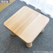 라오농 원목 오동나무 다과상 전통 찻상 혼술상 백일상 좌식 미니 빈티지 다다미 티 테이블, 40 × 40 × 21 우드