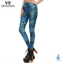 축제 공연 소품 패션 높은 허리 다채로운 인어 물고기 비늘 스키니 스판덱 바지 실행 레깅스 여성, L, KDK1649