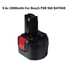 보쉬 호환 배터리 1/2PCS BAT048 9.6V 2000mAh NI-CD 충전식 배터리 전동 공구 Bosch PSR 960 BH984 BAT119, 02 2pcs 2000mah