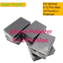 [해외]100 개몫 iPhone 12 Pro Max 편광 전면 LCD 화면 편광 필름 X XR XS Max 11 Pro 7 8 Plus 편광판, 12 프로 맥스