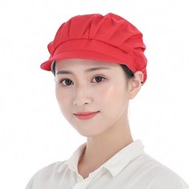조리모 5개세트 시식코너 음식점 위생모자 카페위생모, 레드 (망 없음)