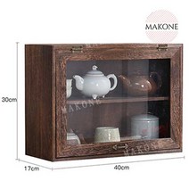 Makone 상표등록 그릇장식장 옛날찬장 엔틱 원목 찻장 주방 카페장, 스타일A