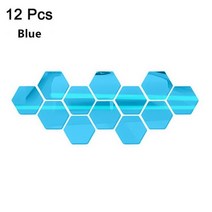 벽면 거울 시공 붙이는 시트지 팔각 육각 벽걸이 아크릴 부착 전신12pcs 3d diy 벽 스티커 홈 장식 거실, 100x85x50mm, 푸른