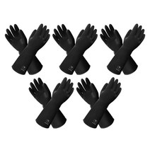 공업용 양손 고무장갑 9호, 5세트, 검정