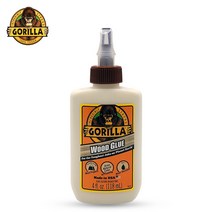 GORILLA GLUE 고릴라 우드 글루목공용 4oz (118ml) 나무 접착제 목공용접착제, 1개