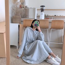 하이데일리 뉴버드 플레어 후드 롱원피스