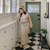 제이스타일 베이디 골지 기모 밴딩스커트