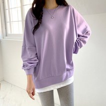 데일리앤 모스트 여성 기모 무지 레이어드 롱 빅사이즈 맨투맨