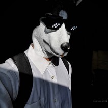 할로윈제품 가면 애니멀 생선머리 말머리 무도회 화성인 틱톡 할로윈데이 인테리어 웃긴 공연, T07-허스키(증정선글라스+시가 소품+체인)