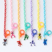 미모양 레인보우 프렌즈 마스크줄 캐릭터 아크릴 마스크 스트랩 7개 세트