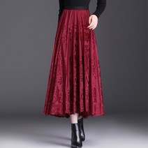 겨울 가죽 a라인 슬릿 밴딩 롱스커트 h라인 모직 그레이 니트치마 지컷