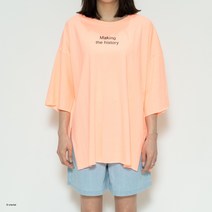 네온 형광 여름 피그먼트 반팔 티셔츠(핑크/오렌지/퍼플)