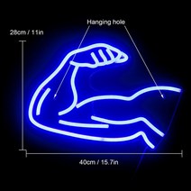 LED 네온 등 사인 USB 네온간판 네온등 헬스장 인테리어 헬창 근육질, Blue, 5w