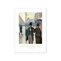 (완제품 액자) (구스타브 카유보트 풍경화 인물화 9작품) 더윤 캔버스 명화 차분한 분위기의 풍경화 인테리어 그림 액자, 화이트 A3(297x420mm)