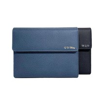 이니셜스 도어형 다이어리 / 이니셜 로고 각인 6공 가죽 플래너 2024 먼슬리 32절 25절 B6 A5 리필 속지, 모던 도어형_블루