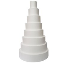 케이크모형 원형 스티로폼 생크림연습용 베이킹판, 6인치 지름 15cm 높이 10cm x10팩