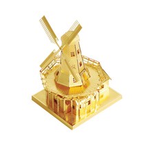 1+1 3D메탈퍼즐 미니어쳐 diy 조립공구선택, 풍차골드_증정품배송메시지입력, 선택안함