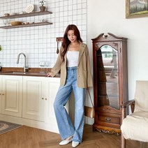 겟잇미 퍼벨다 무지 스판 여성 데님 와이드 팬츠