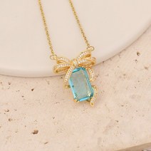 나비 목걸이 여자 학생 20대 여성용 쥬얼리 오션 시리즈 아이스 블루 하트 펜던트 독특한 백조 물방울 여성 선물