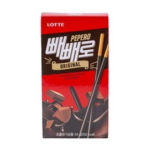 롯데 스틱과자 롯데 초코 빼빼로 54g 막대과자 사무실 간식 어린이 학생 회사 유치원 어린이집 학원 공부방, 단품, 단품