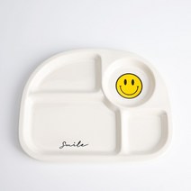 [ made by 릿띵 ] 스마일 도자기 다이어트 식판 테이블 웨어 플레이트 접시 그릇 집들이 선물