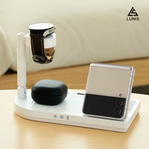 3in1 무선 충전기 LED 시계 감성 인테리어 아이폰 갤럭시 고속 충전기, 서포트41 충전기 (화이트_삼성용), 1개