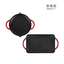 BRK 무쇠그릴 인덕션그릴팬 2종 사각그릴 원형그릴 무쇠팬