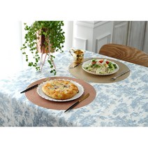 식탁 테이블 pvc 방수 원형 사각매트 북유럽풍 플레이팅 받침대 장식 세팅, (사각)골드