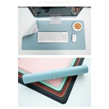 모퀸 가죽 데스크패드 12칼라 책상깔판 덮개 커버 테이블 데스크매트 책상꾸미기 인테리어 장패드, 오렌지-네이비블루(양면)