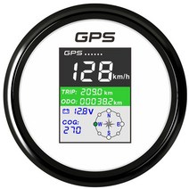 HD 85mm 방수 TFT 스크린 디지털 GPS 속도계 게이지 MPH 매듭 Km/h 보트 자동차 오토바이 주행 거리계에 대한 안테나 조정, 07 black-white
