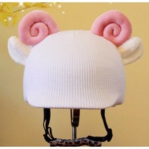 스키헬멧커버 스키장 인싸템 모자 보드 스키 귀여운 귀 장식 헬맷 스노우보드, 미디엄, E