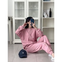 민스타일 데일리 무지 맨투맨 조거팬츠 세트 봄신상
