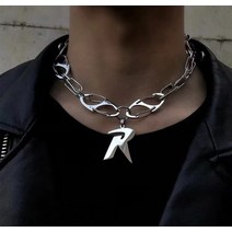 별 목걸이 초커 금 비즈 남녀공용 펑크 레터 R 펜던트 힙팝 버클 체인 특이한 트렌드 Y2K 쥬얼리