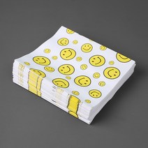 (주)트리 인천가정지사 노란 스마일 페이퍼백 90p세트 M형 선물 종이봉투 (8832030)