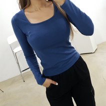 슬림 사각 스퀘어넥 기본긴팔티 11색