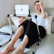 침대 아이패드 태블릿 휴대폰 거치대 스마트폰 갤럭시탭 아이패드 프로 각도조절 접이식 거치대, 블랙