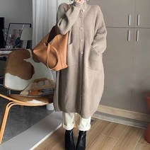 롱가디건 니트가디건 여성 두툼 가디건