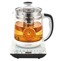 멀티 내열 유리 티포트 1.8L hv-5018 tp 10 + 사은품 주전자 보온기능 LED 스테인리스 스텐레스 (유리밑) 차 우림 다림 달임 분유 커피 포트 온도조절 분리형 잎차