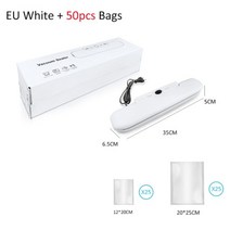 진공포장기 식품 진공 고기 씰러 실러 씰링 포장 기계 220v, 02.화이트 50pcs 가방