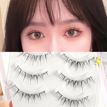 타이 화장 어수선하다 작은 악마 부분 속눈썹 속눈썹 붙이기 인조속눈썹 가닥 속눈썹 셀프속눈썹연장 뿌리펌롯드 투명한 낚싯줄 줄기, P03, 6개