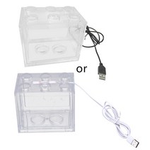 아크릴 어항 수조 Betta FishBox 마이크로 조경 수조 데스크탑 사육 탱크 박스 홈 오피스 티 테이블 장식, 06 Clear