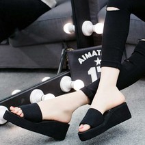 [윤스토어W] 여성 사무실 슬리퍼 통굽 검정 단화 5cm 패션 보세 121121EA 슬리퍼통굽슬리퍼 여자사무실실내화 사무실용슬리퍼 여자통굽슬리퍼 여자여름슬리퍼 여성통굽슬리퍼 굽있는