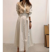 리더스타 트렌치원피스 당일발송 오버핏 가을원피스 긴팔원피스 여성원피스 롱원피스